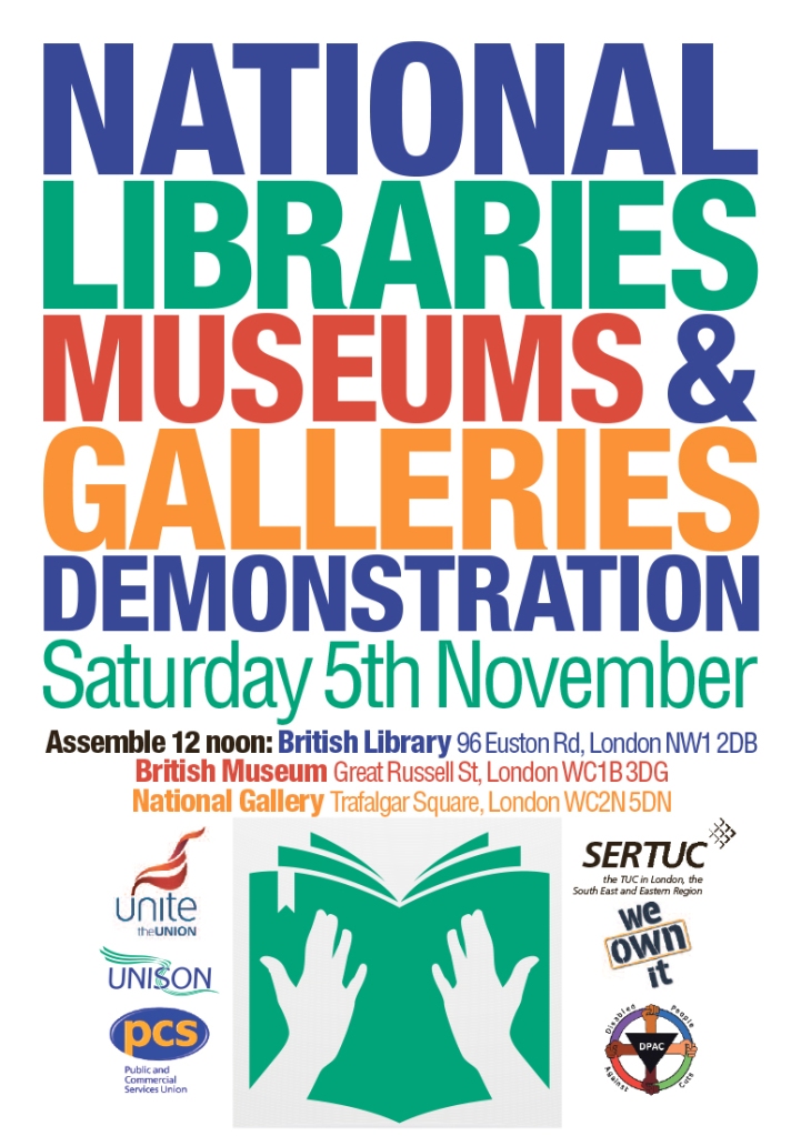 Libraries, museums and galleries demonstration poster